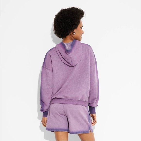 Women’s Combo Set Oversized Hoodie Sweatshirt and Short.    Size S.      Purple - Picture 3 of 14